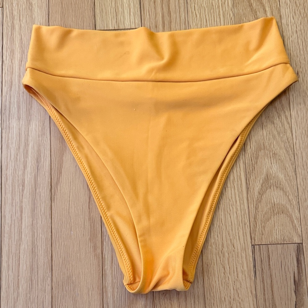 Aerie High-Waisted Swim Bottom in Bright Yellow